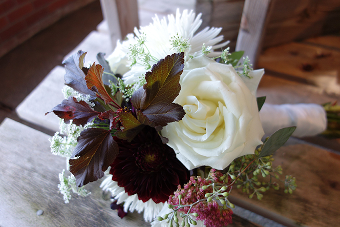 Bridal Bouquet with Dahlias and Roses