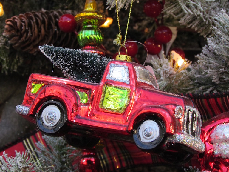 Red Glass Truck Ornament