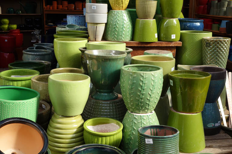Glazed Green Pots