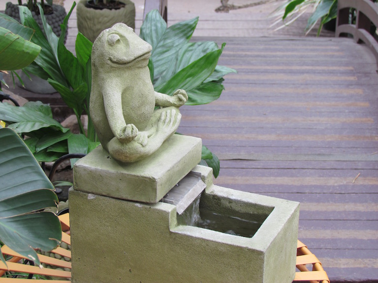 Yoga Frog Cement Fountain at Sturtz and Copeland
