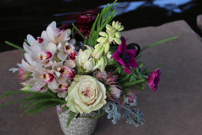 Cymbidiums and roses