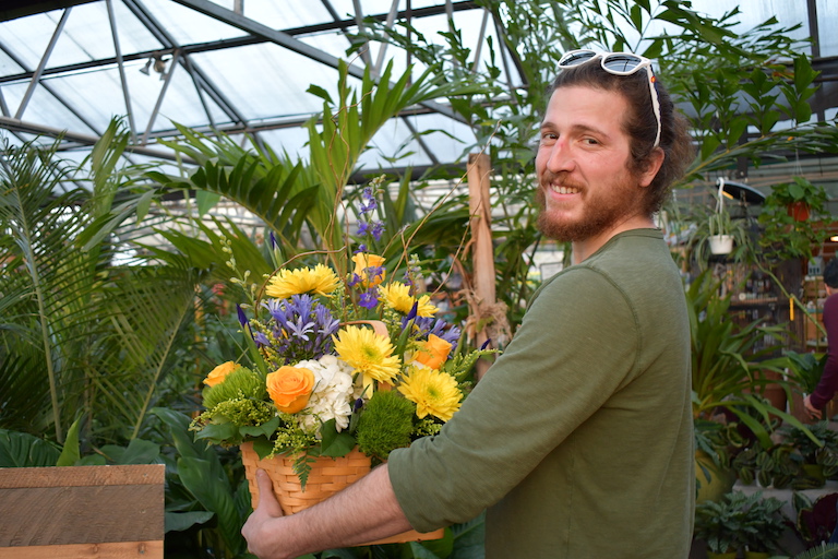 Jason with a mixed spring arrangement