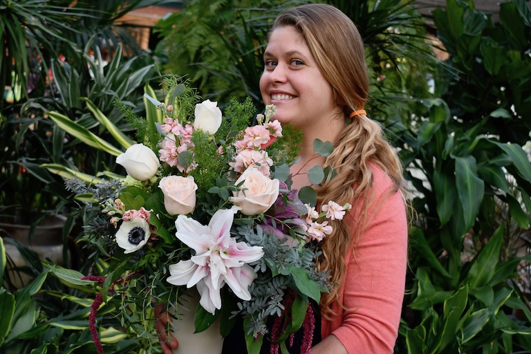 Stephanie with a beautiful mixed bouquet